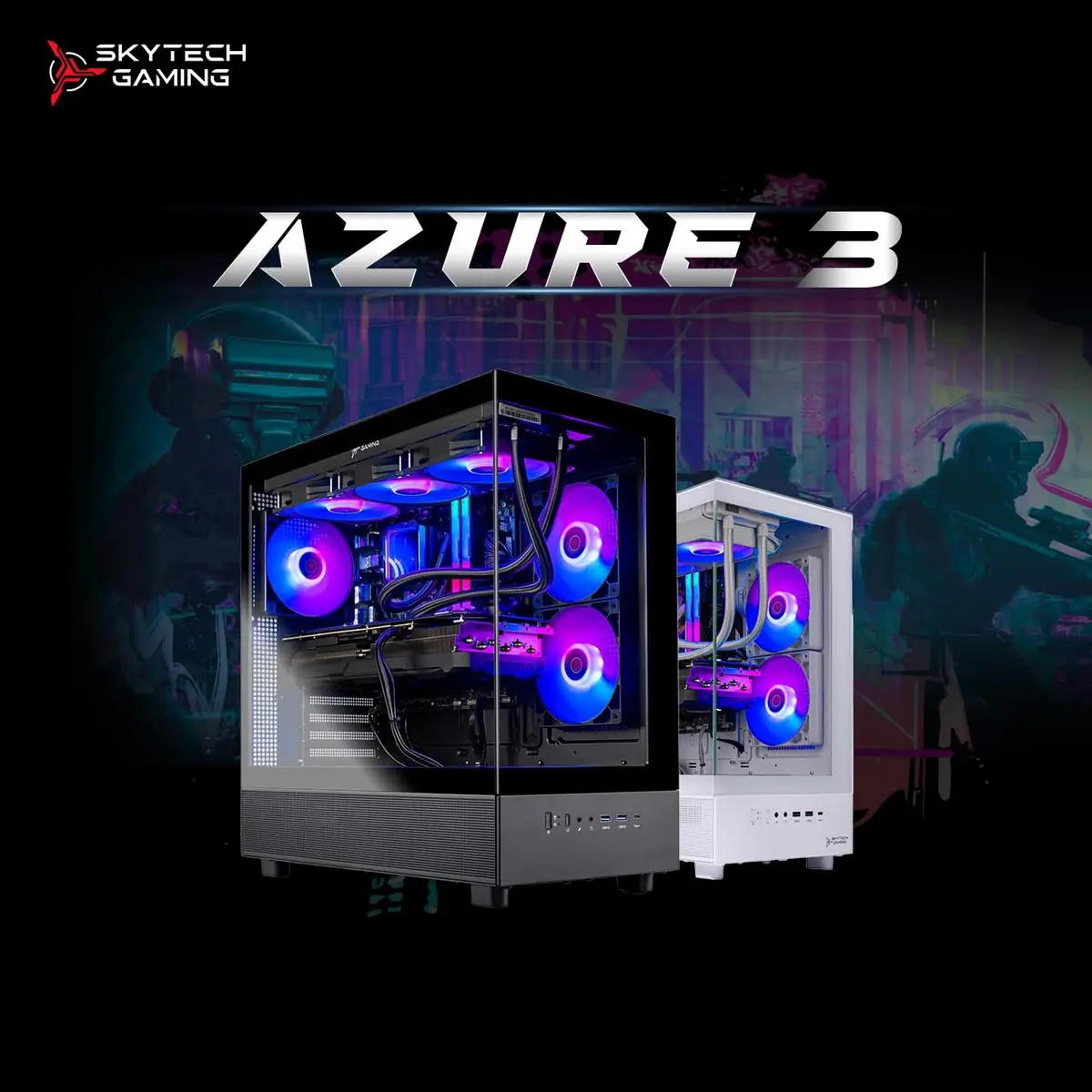 Skytech Gaming Azure 3 Gaming PC, AMD Ryzen 7 9800X3D 4.7GHz, NVIDIA RTX 5080 16GB VRAM, 2TB NVMe SSD, 32GB DDR5 RAM 6000, 850W Gold ATX 3 PSU, 360 ARGB AIO, Wi-Fi 5, Windows 11, Desktop | High-Performance Gaming Rig - view 6