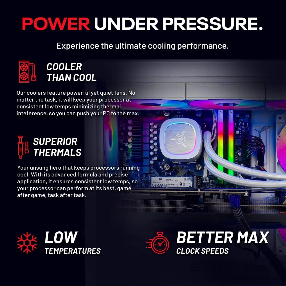 Skytech Gaming Azure 3 Gaming PC, AMD Ryzen 7 9800X3D 4.7GHz, NVIDIA RTX 5080 16GB VRAM, 2TB NVMe SSD, 32GB DDR5 RAM 6000, 850W Gold ATX 3 PSU, 360 ARGB AIO, Wi-Fi 5, Windows 11, Desktop | High-Performance Gaming Rig - view 3