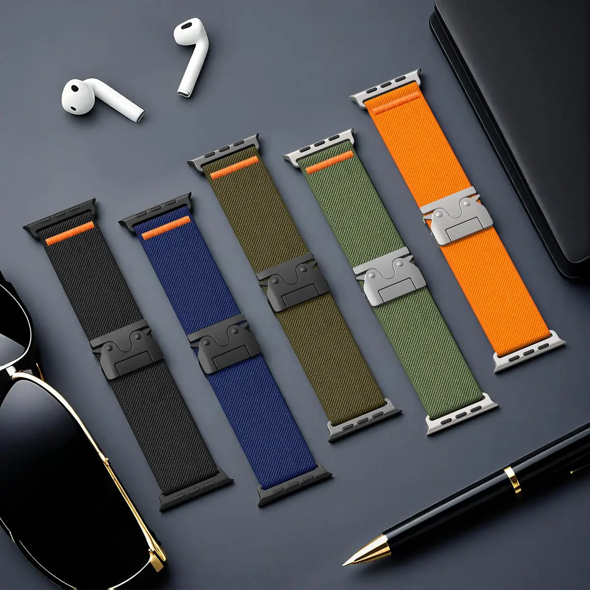 Unbeinst Elastic Sport Band for Apple Watch Ultra 3/2/1 49mm Men Women | Adjustable Nylon Parachute Buckle - view 5