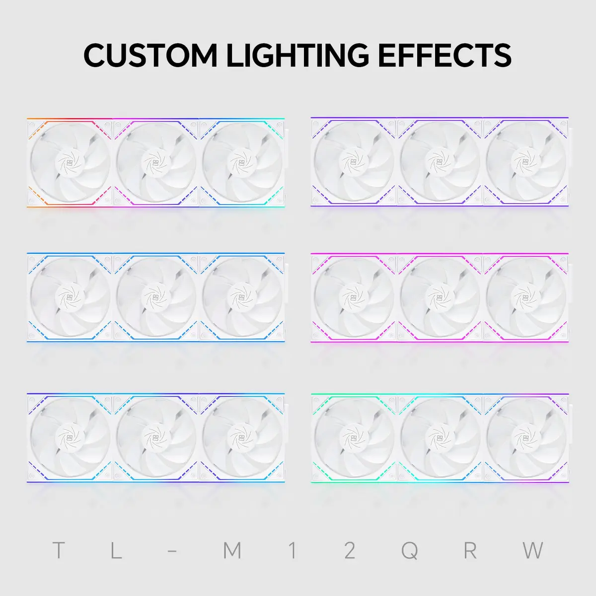 Thermalright TL-M12QRW X3 120mm Reverse Case Fans 3-Pack White | PWM ARGB Infinity Mirror Lighting - view 6