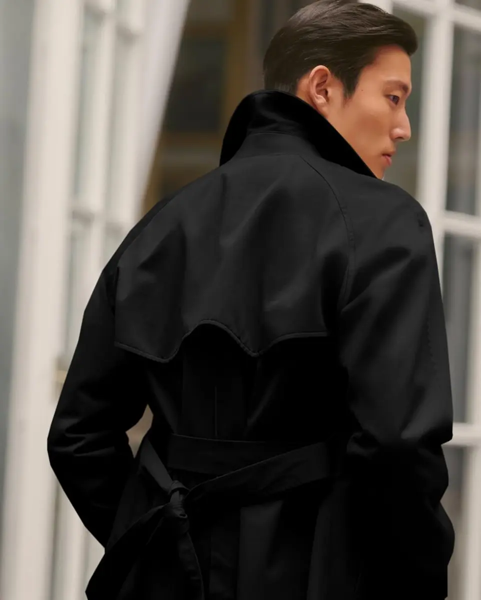Runcati Mens Trench Coat Double Breasted Windbreaker Long Jacket Overcoat | Water-Resistant, Classic Fall Style - view 2