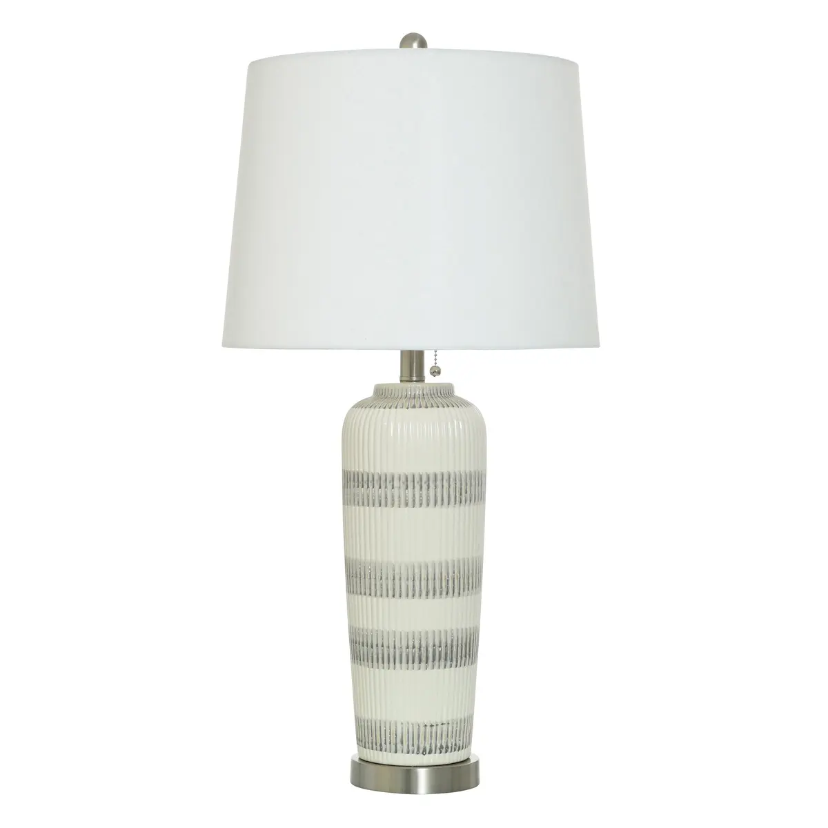 Stylecraft Home Collection Caleb Ceramic Table Lamp - Gray Ivory - Off-White Shade | Modern Indoor Decor - main product image