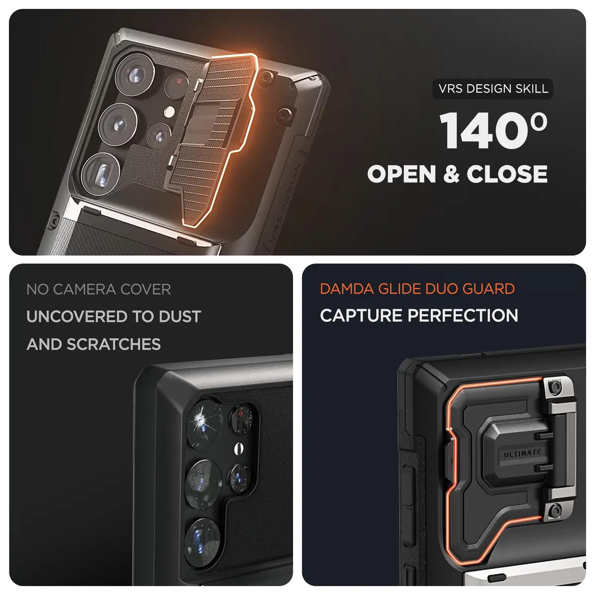 VRS DESIGN Damda Glide DuoGuard for Samsung Galaxy S24 Ultra Phone Case | Semi-automatic Sliding Card Holder with Camera Cover - view 5