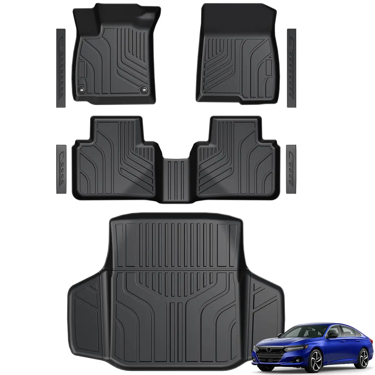 GALVAGNITE Full Set Floor Mats for 2018-2022 Honda Accord | Custom Fit, Eco-Safe TPE, All-Weather Protection - main product image