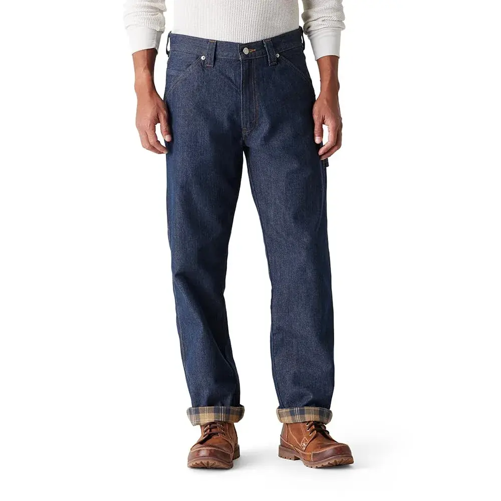 Levi Strauss Signature Gold Men's Carpenter Jeans Indigo Rinse Flannel Lined 29W x 32L | Loose Fit for Work & Everyday - main product image