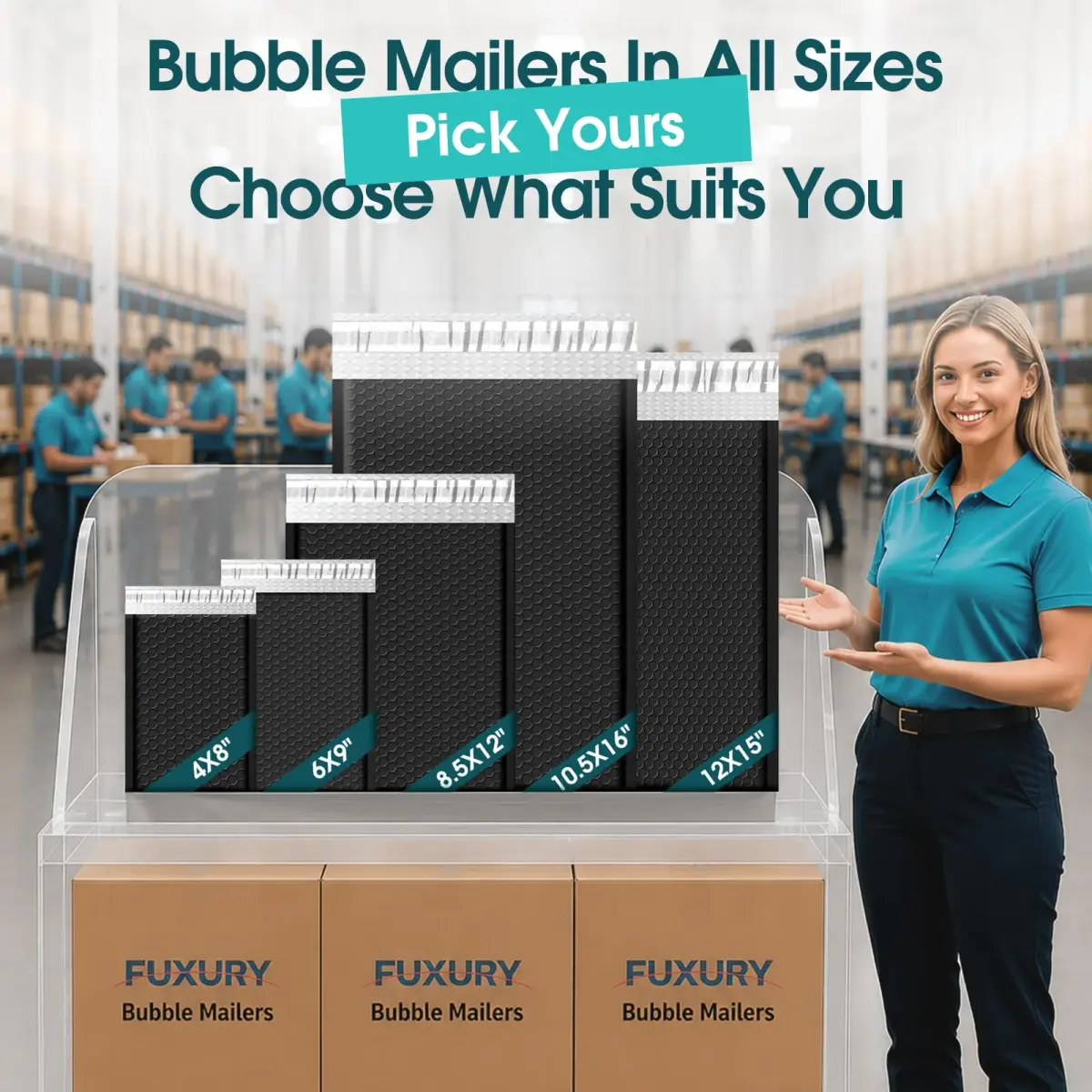 Fuxury Black Bubble Mailers 6x10 Inch (9600 PCS) | Padded Envelopes for Small Business Mailing - view 7