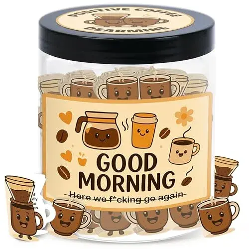 DEARMINE Positive Coffee Jar with 60 Affirmation Cards, 8.5 Ounces | Daily Positivity Boost - main product image