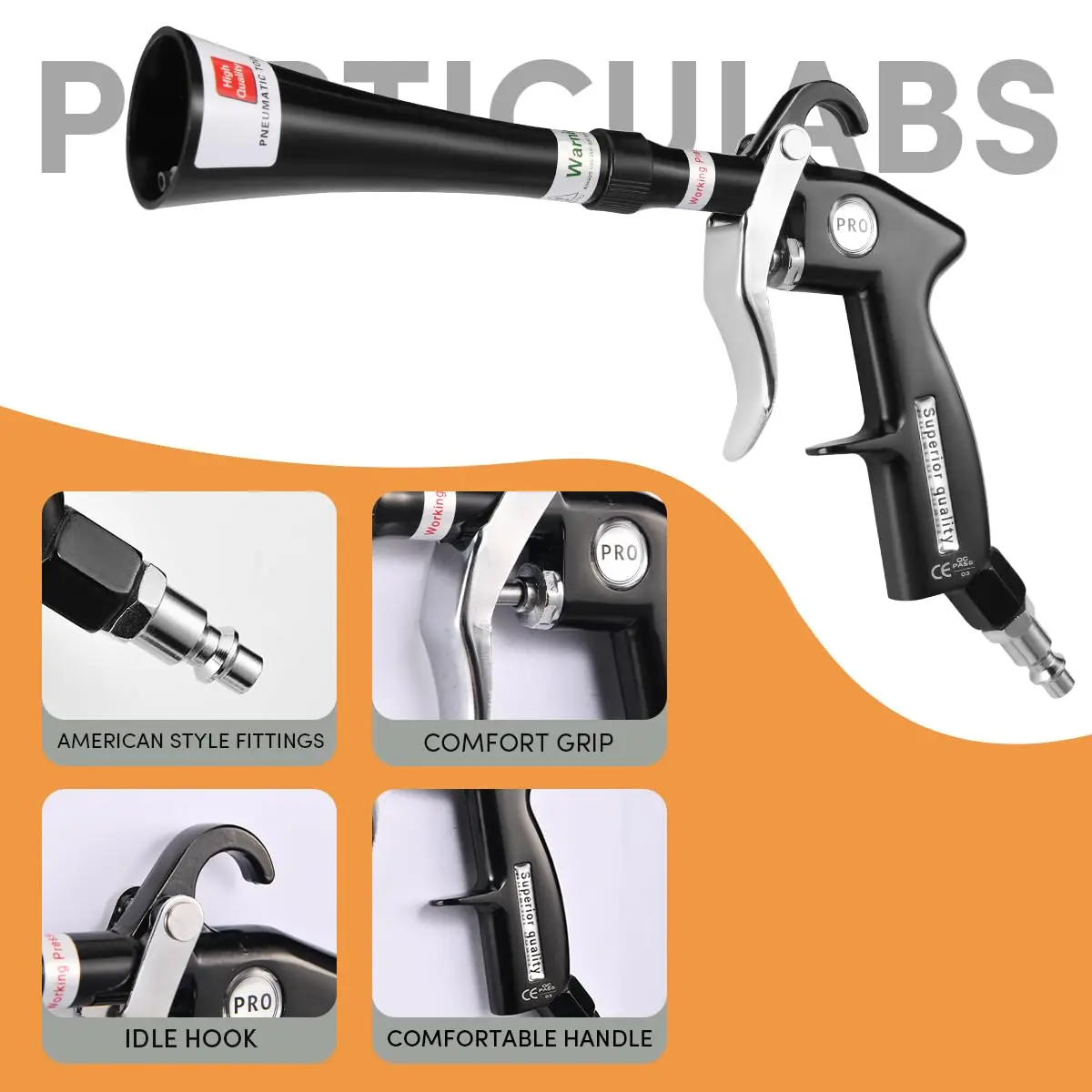 ANABIUP Tornado Air Blow Gun for Car Detailing | High-Pressure Dry Cleaning Tool with Brass Nozzle (0.28kg) - view 6