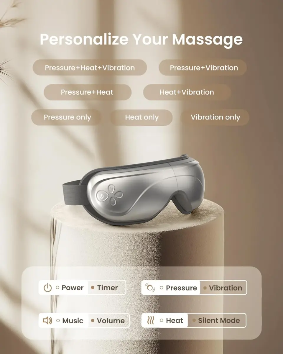 RENPHO Eyeris 2 Eye Massager with Heat & Cooling, Heated Eye Mask, 1500mAh Battery | Relieves Dry Eyes & Tension - view 5