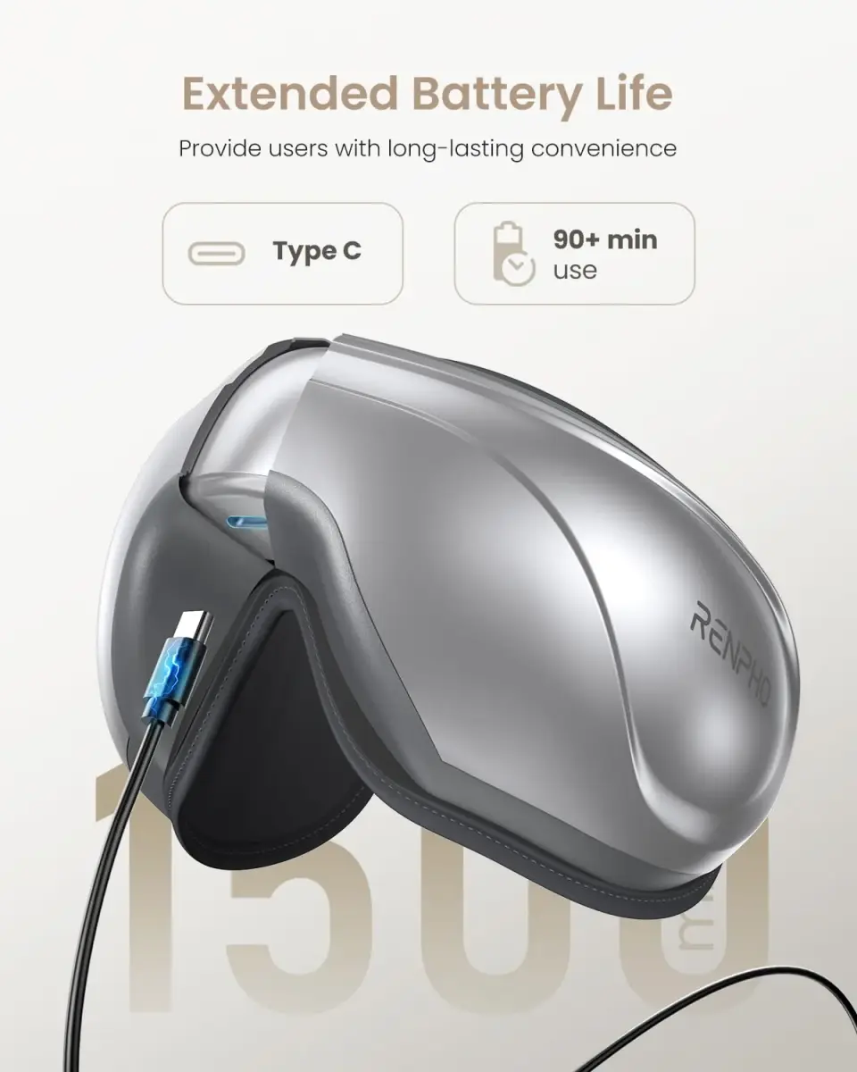 RENPHO Eyeris 2 Eye Massager with Heat & Cooling, Heated Eye Mask, 1500mAh Battery | Relieves Dry Eyes & Tension - view 7