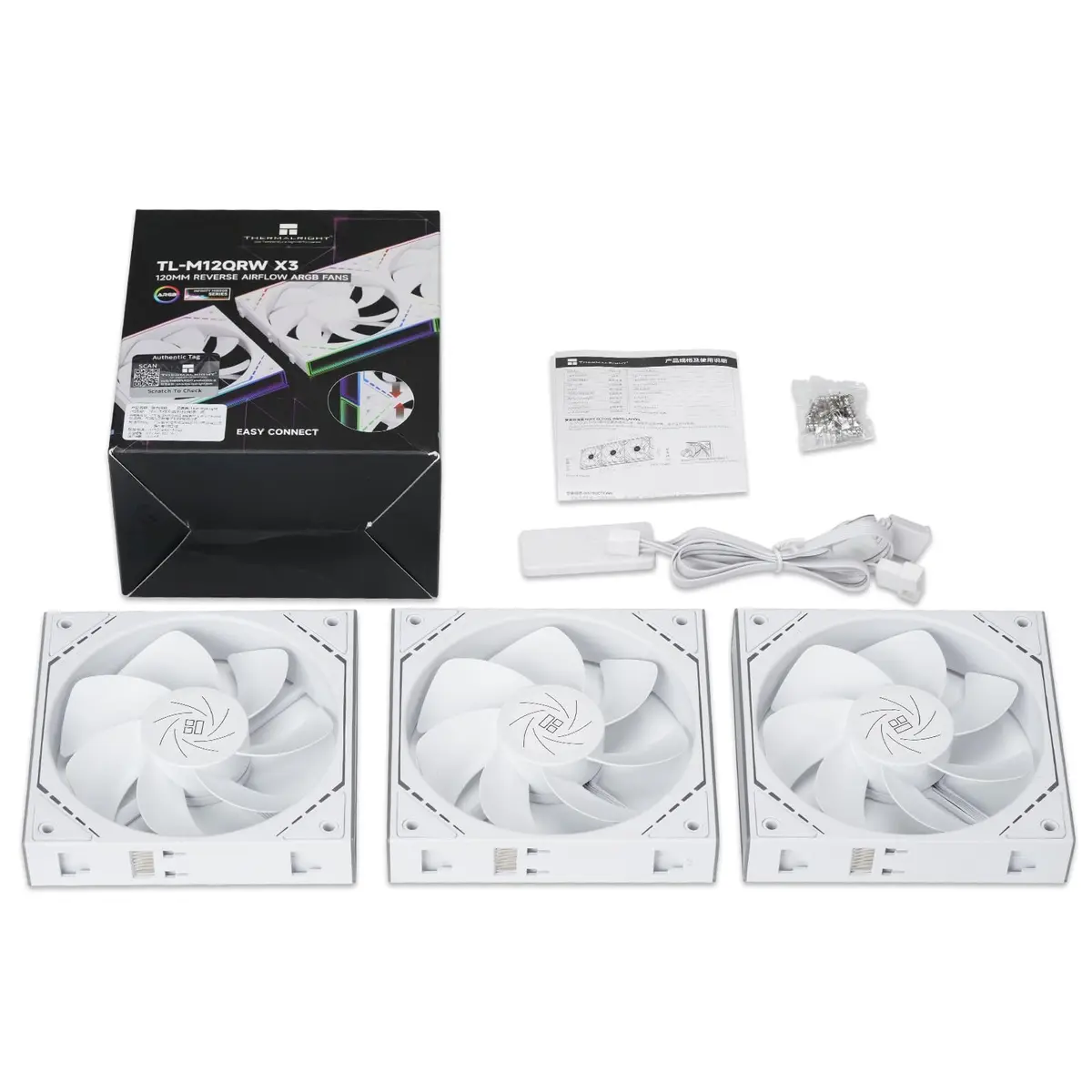 Thermalright TL-M12QW X3 120mm ARGB White Case Fans 3-Pack | 2000RPM PWM 68.9CFM - view 8
