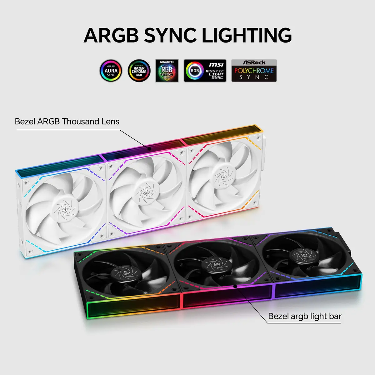 Thermalright TL-M12QW X3 120mm ARGB White Case Fans 3-Pack | 2000RPM PWM 68.9CFM - view 4
