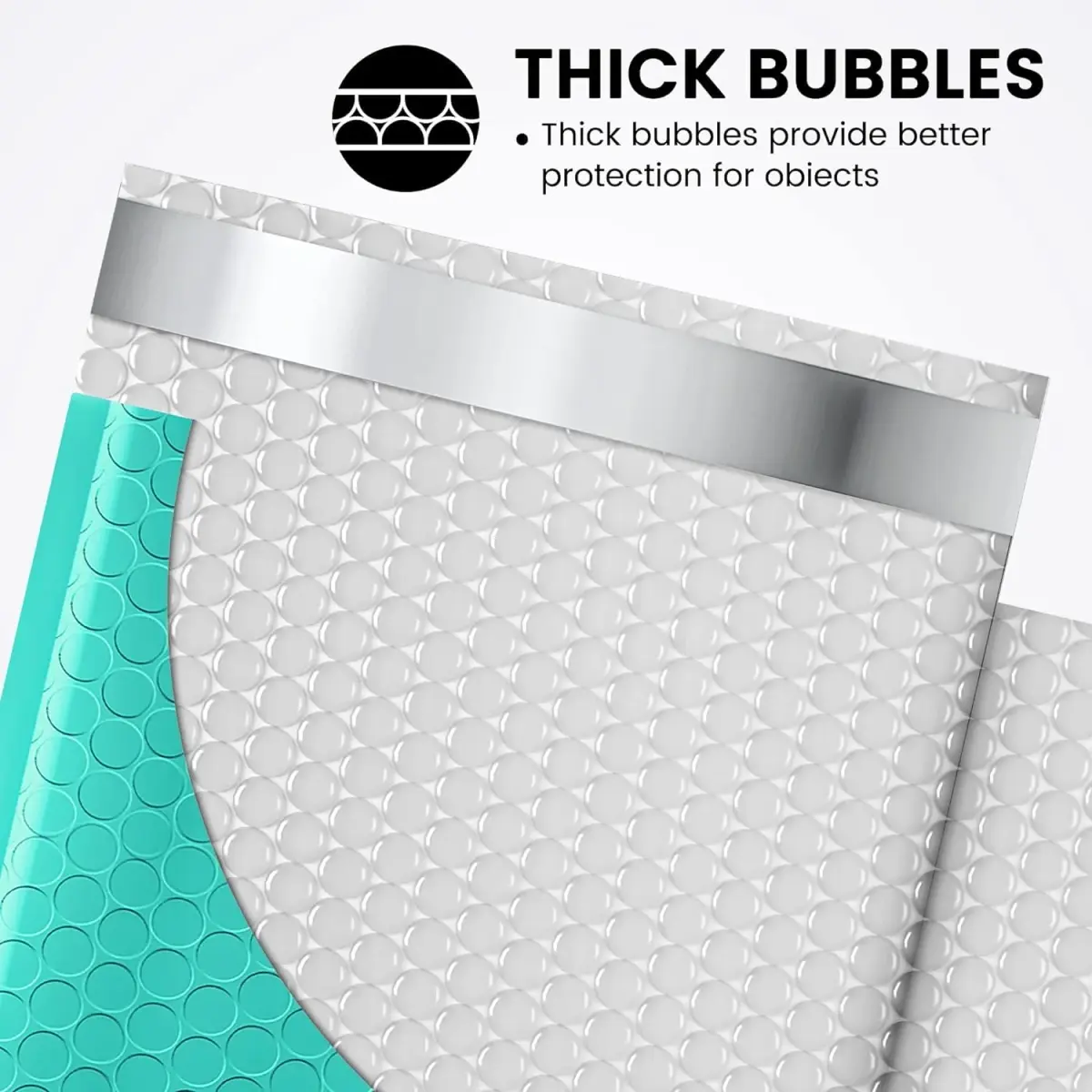 Fuxury Teal Bubble Mailers 6x10" (9600 Pack) | Bulk Value Pack for Small Business Mailing - view 2