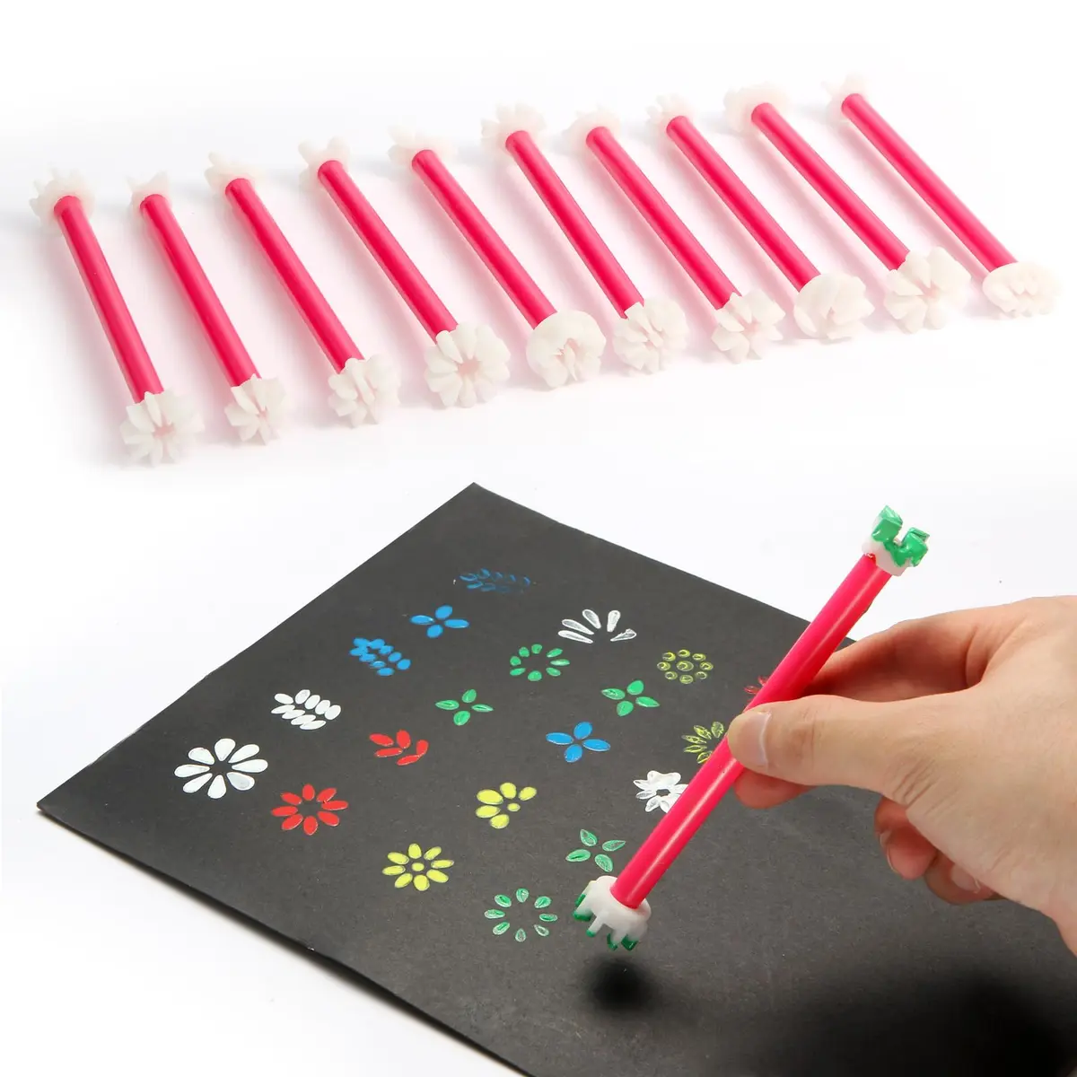 DAFENCHI Flower Floral Dotting Tools for Dot Painting, 10 Pens | 20 Shapes - main product image