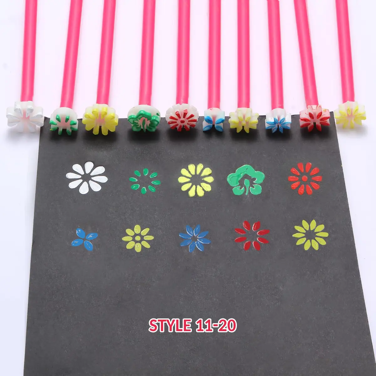 DAFENCHI Flower Floral Dotting Tools for Dot Painting, 10 Pens | 20 Shapes - view 5