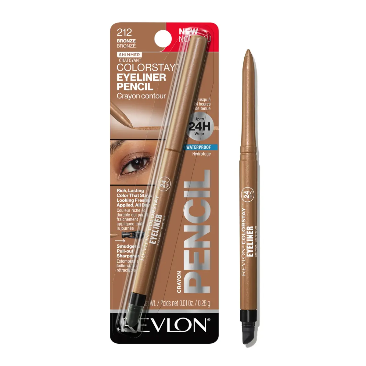 REVLON ColorStay Waterproof Eyeliner Pencil Bronze 0.28g (0.01 oz) | Ophthalmologist Tested for Sensitive Eyes - main product image