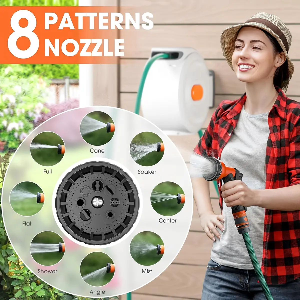 sugsugme Retractable Garden Hose Reel 1/2 Inch x 100ft | Auto Lock & Tangle-Free Storage - view 4