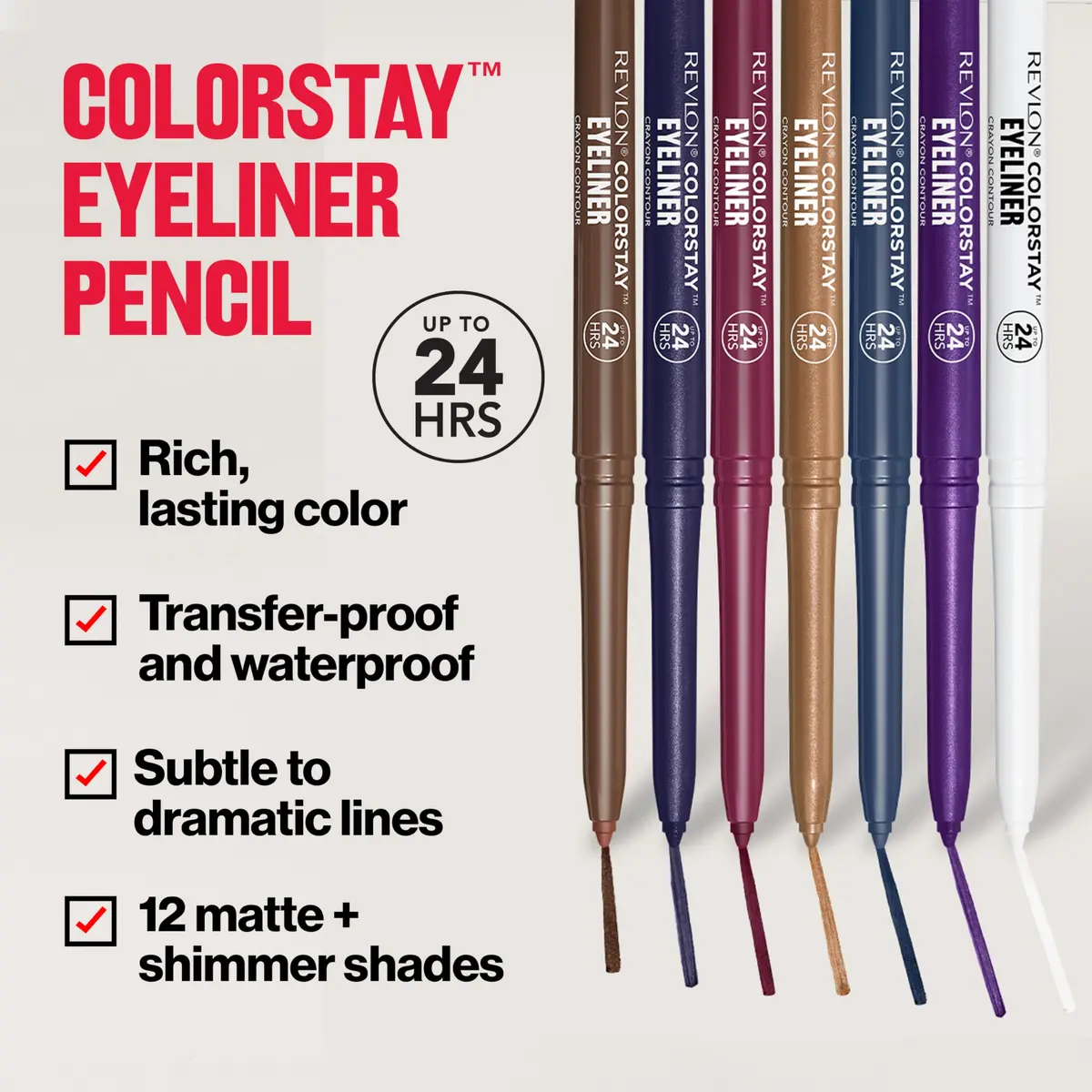 REVLON ColorStay Waterproof Eyeliner Pencil White 0.3g (0.01 oz) | Long-Lasting Matte Finish - view 4