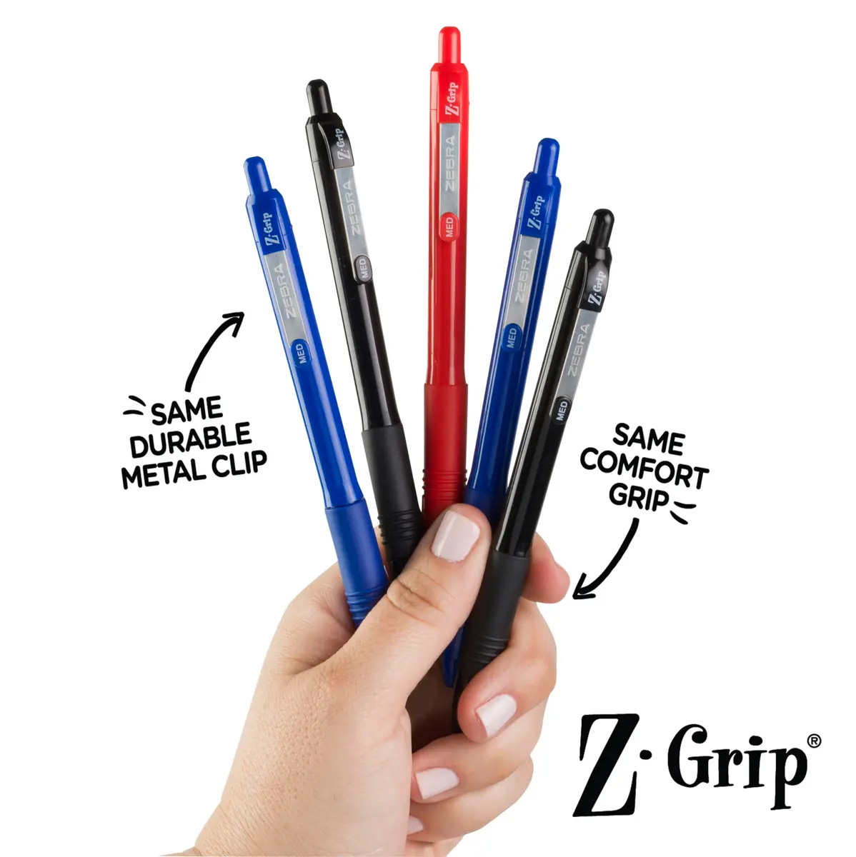 Zebra Pen Z-Grip Recycled Ballpoint Pen, Blue Ink, 1.0mm, 48 Bulk-Pack | Smooth Writing Pens for Office & School - view 3