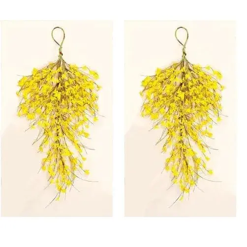 Worth Imports Forsythia Teardrop Artificial Flowers 71cm (28 inches) | Pack of 2 Wired Stems - main product image