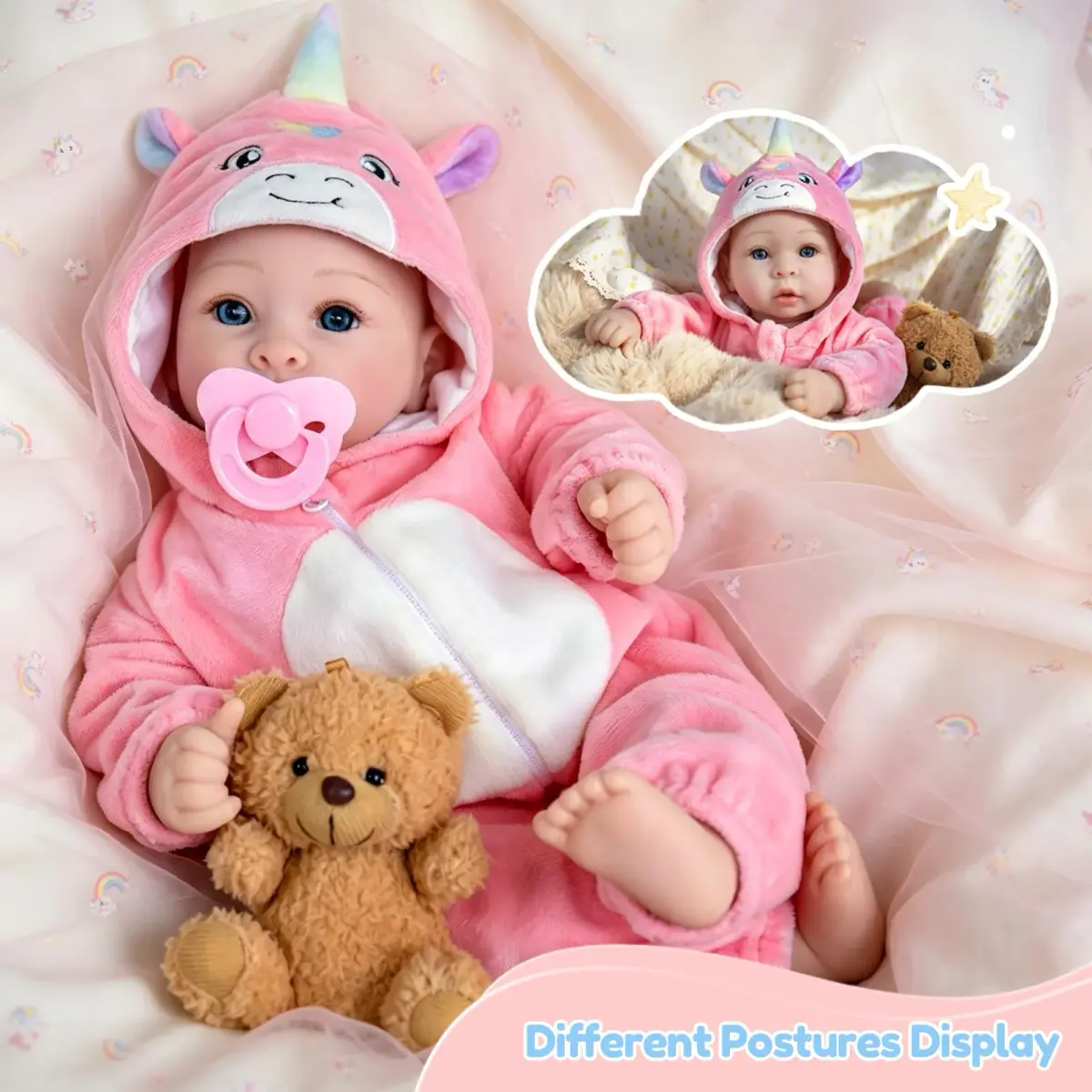 UOFTKIZ Realistic Baby Doll 17 Inch Soft Body with Accessories | Ages 3+ - view 4