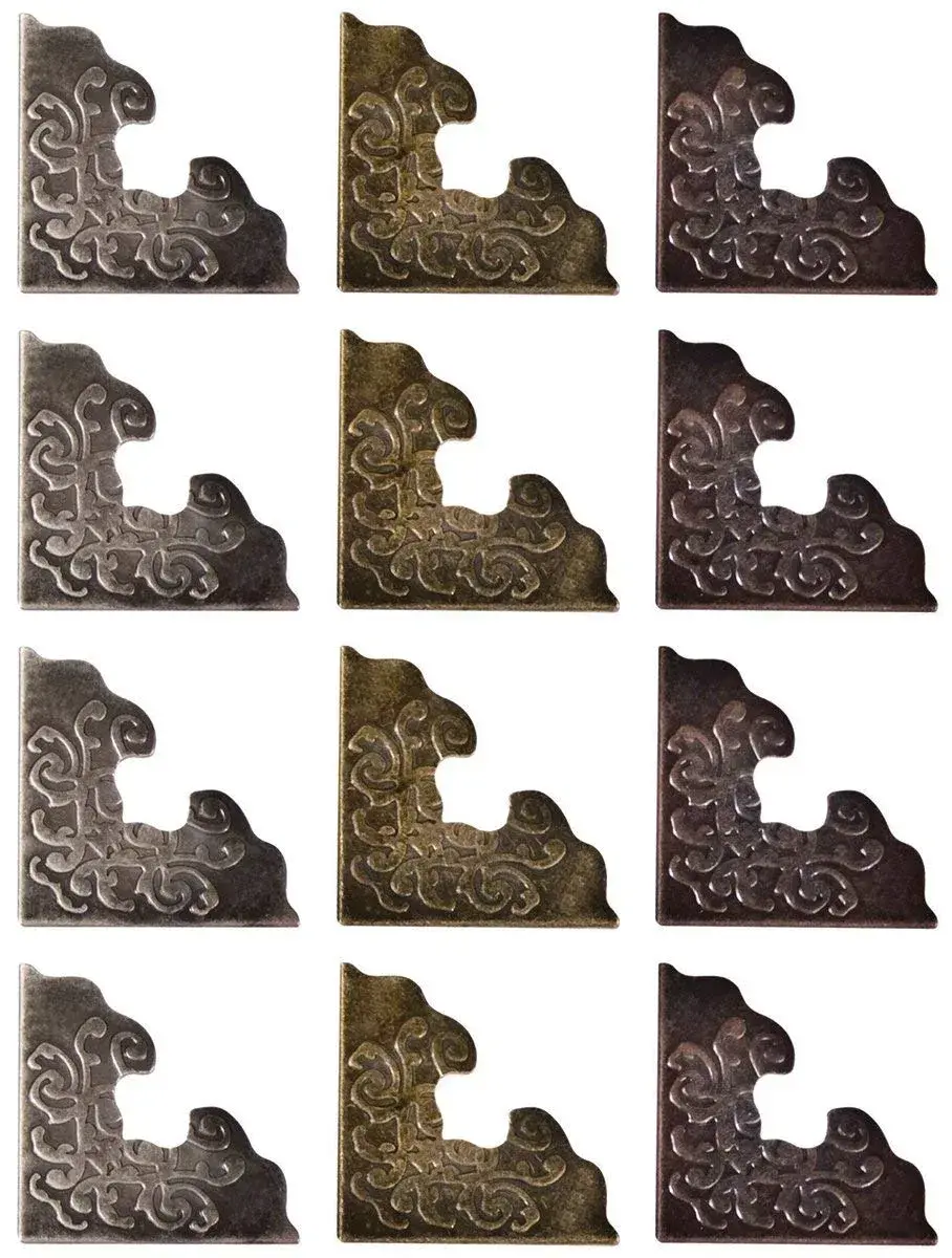 Tim Holtz Idea-ology Metal Corners 1 Inch Antique Finishes Pack of 2 (24 Corners Total) | Vintage Charm for Art Projects - view 2
