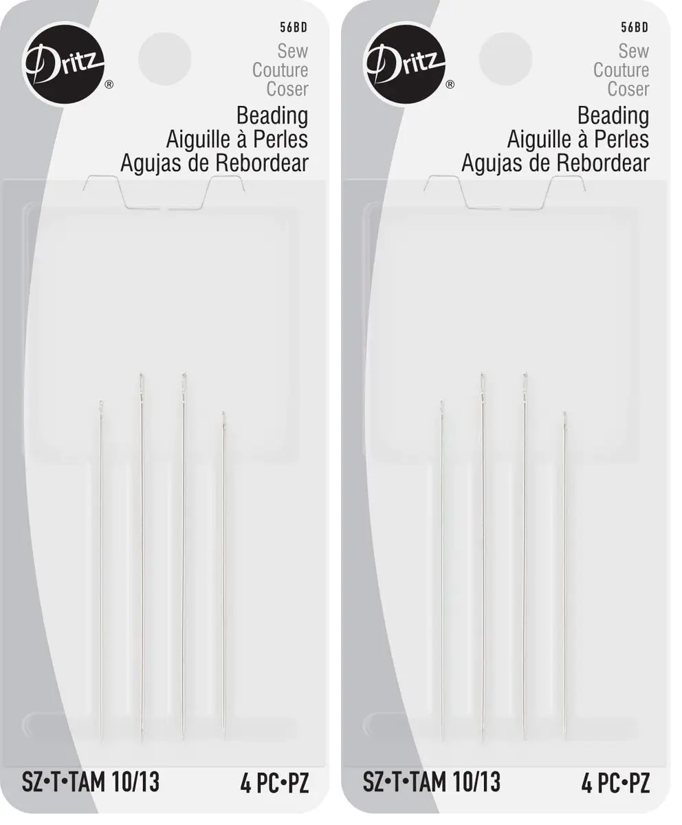 Dritz Beading Hand Needles Size 10/13 Pack of 8 | Fine Metal Needles for Beadwork & Sewing - main product image