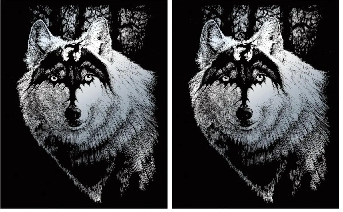 Royal Brush Silver Foil Engraving Art Kit 20.3 x 25.4 cm (8 x 10 Inch) Dragon Wolf | Foil Art Kit for Adults & Kids - main product image