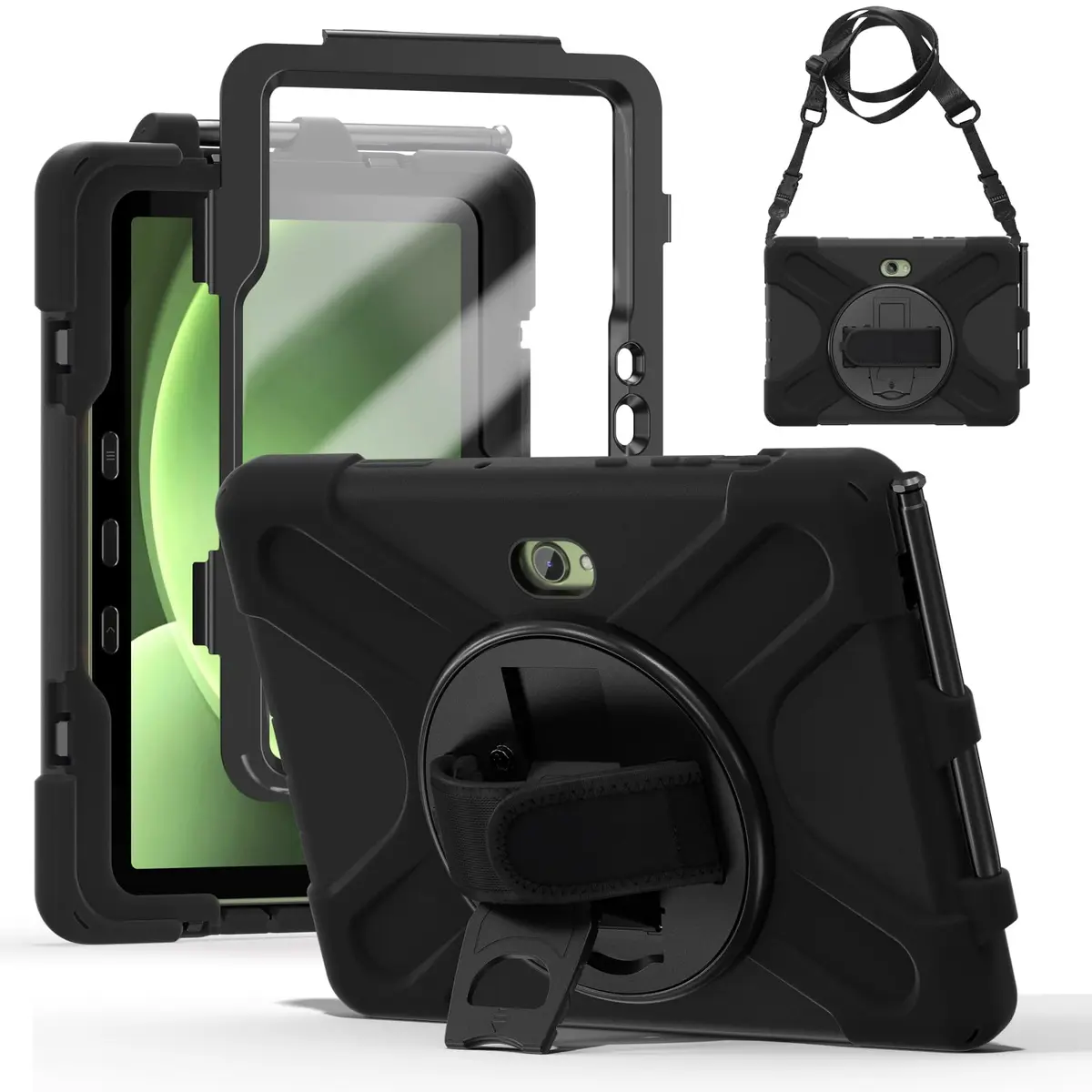 ZenRich Rugged Case for Samsung Galaxy Tab Active 5 Pro/4 Pro 10.1" | Triple-Layer Shockproof Protective Case with Kickstand & Shoulder Strap - main product image