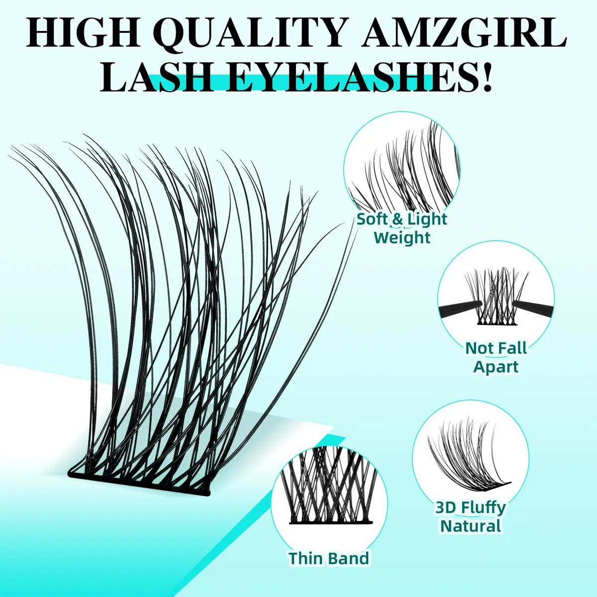 AMZGIRL Lash Clusters 144PCS 8-16MM | Natural Wispy Look, DIY Friendly - view 3