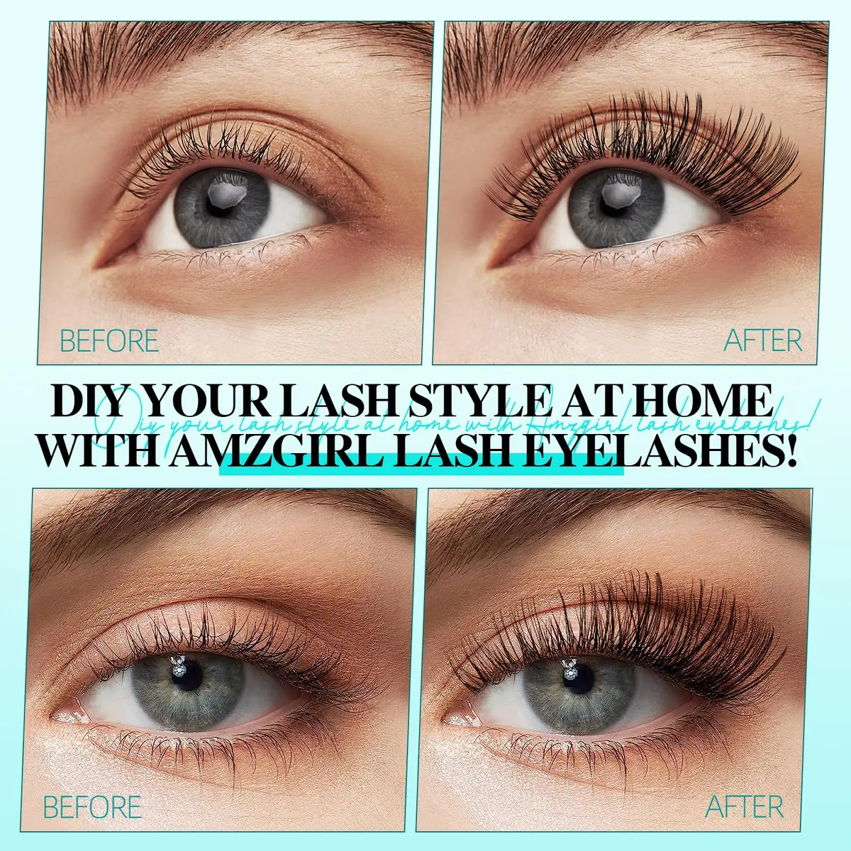 AMZGIRL Lash Clusters 144PCS 8-16MM | Natural Wispy Look, DIY Friendly - view 4