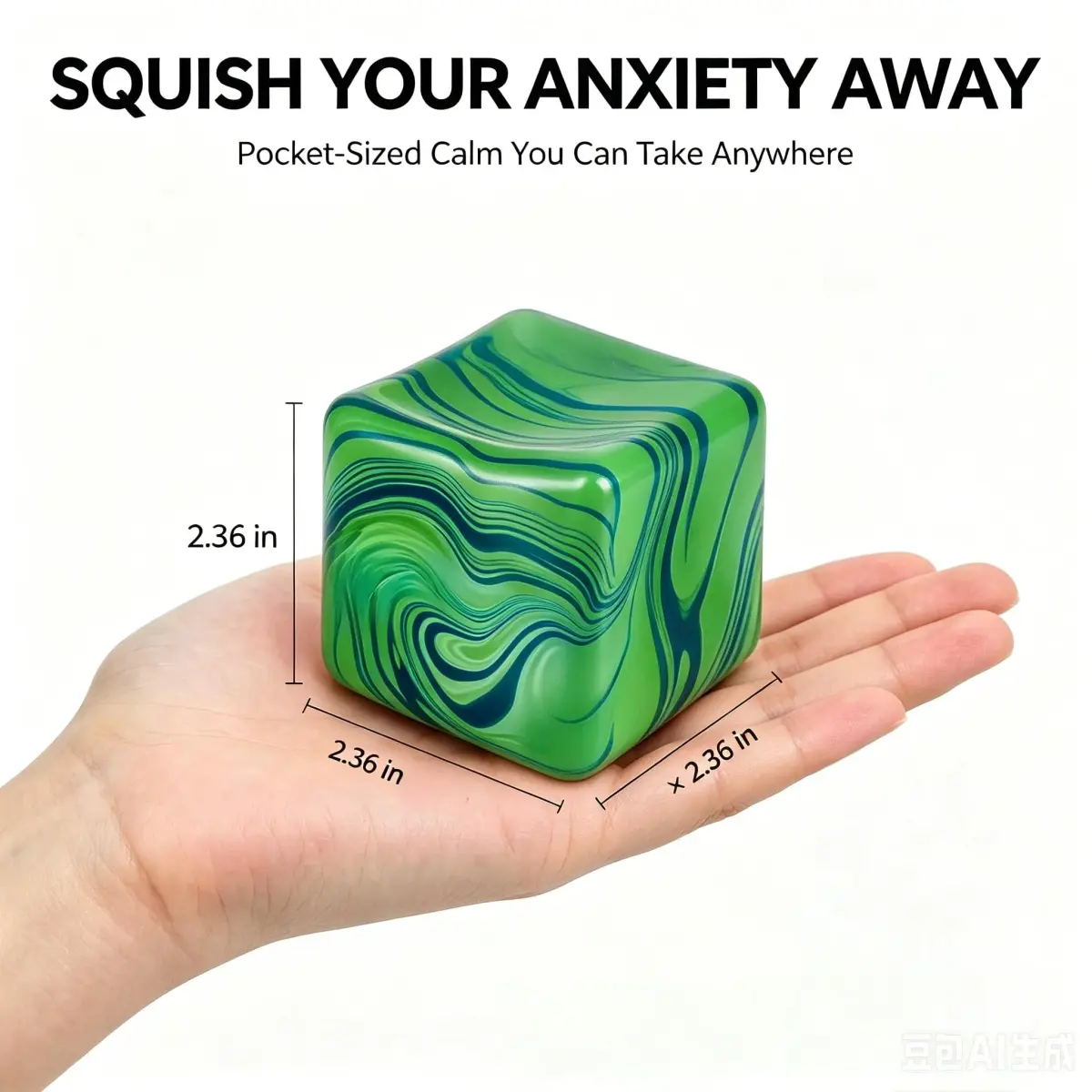 Drephere Ice Cube Stress Ball 5.5cm (2.2 inch) | Non-Toxic Sensory Toy for Kids & Adults - view 2