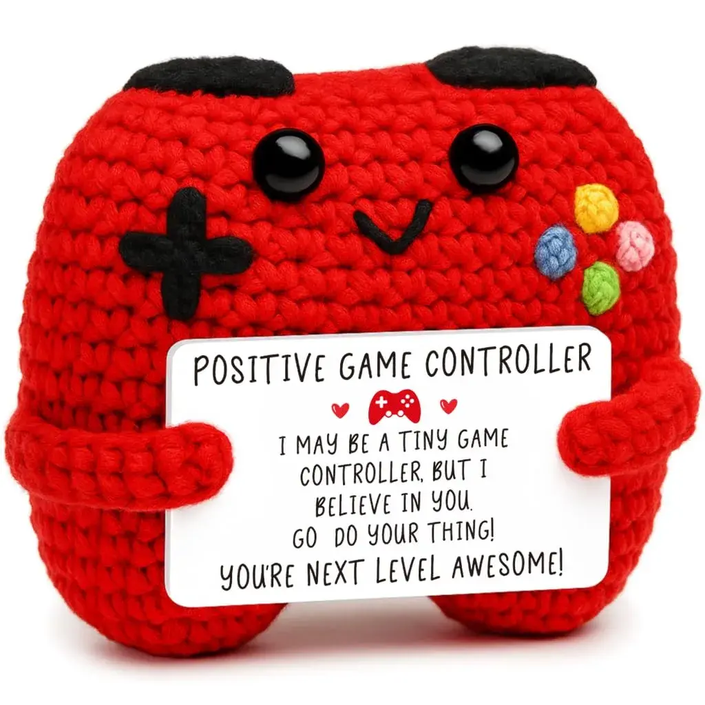 Busy Gaming Life Mini Handmade Crochet Game Controller 4.1cm (1.6 inches) | "YOU'RE NEXT LEVEL AWESOME!" Message - main product image