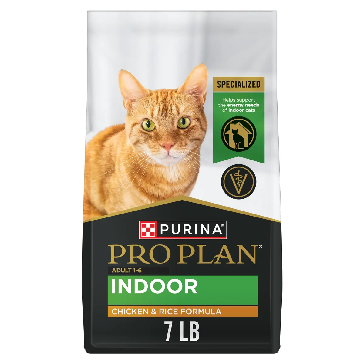 Purina Pro Plan Adult Indoor High Protein Cat Food 7 lb | Supports Lean Muscle & Weight - main product image