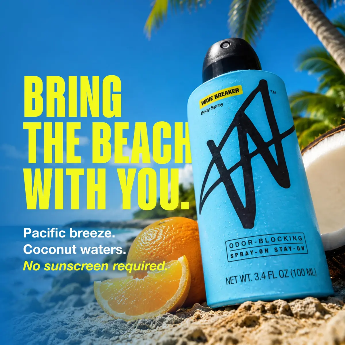 W Jake Paul Wave Breaker Body Spray for Men 3.4 fl oz | Odor Blocking, Long Lasting, Made for Active Men - view 5