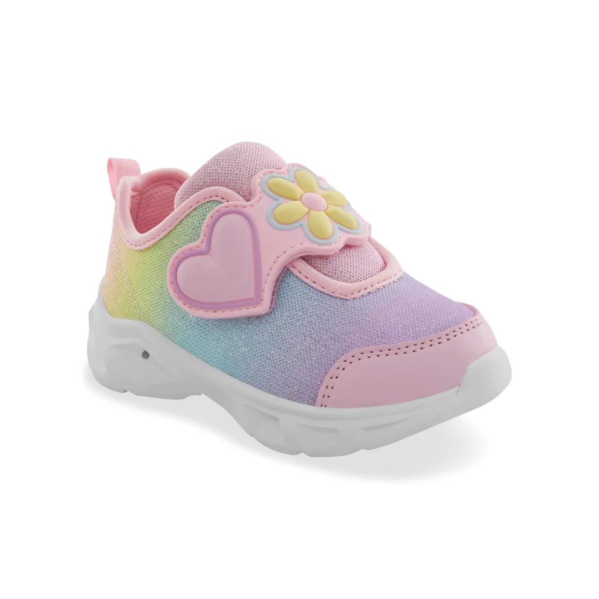 Carter's Hug Light-Up Sneakers for Girls, Black, Size M | Whimsical Dinosaur Design, Easy Hook & Loop Closure - main product image