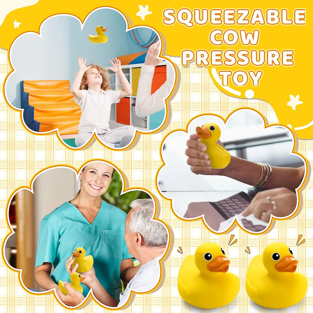 Hungdao Duck Foam Ball Slow Rebound PU Duck Squeeze Toy 12cm (4.72 inches) | Non-Toxic & BPA-Free Sensory Toy - view 5