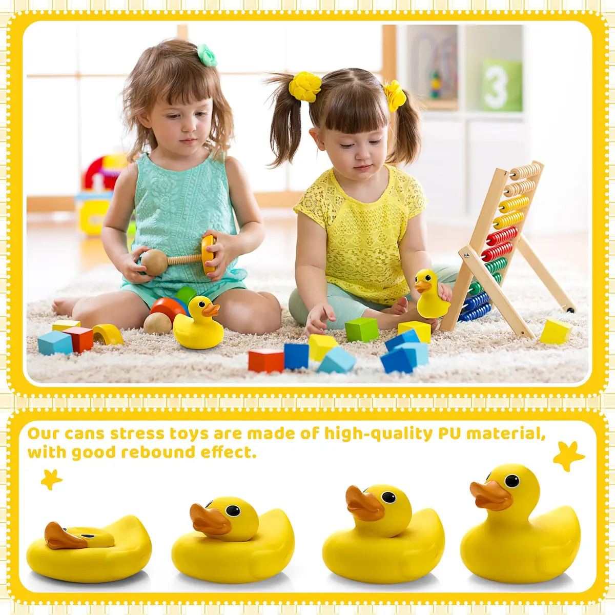 Hungdao Duck Foam Ball Slow Rebound PU Duck Squeeze Toy 12cm (4.72 inches) | Non-Toxic & BPA-Free Sensory Toy - view 3