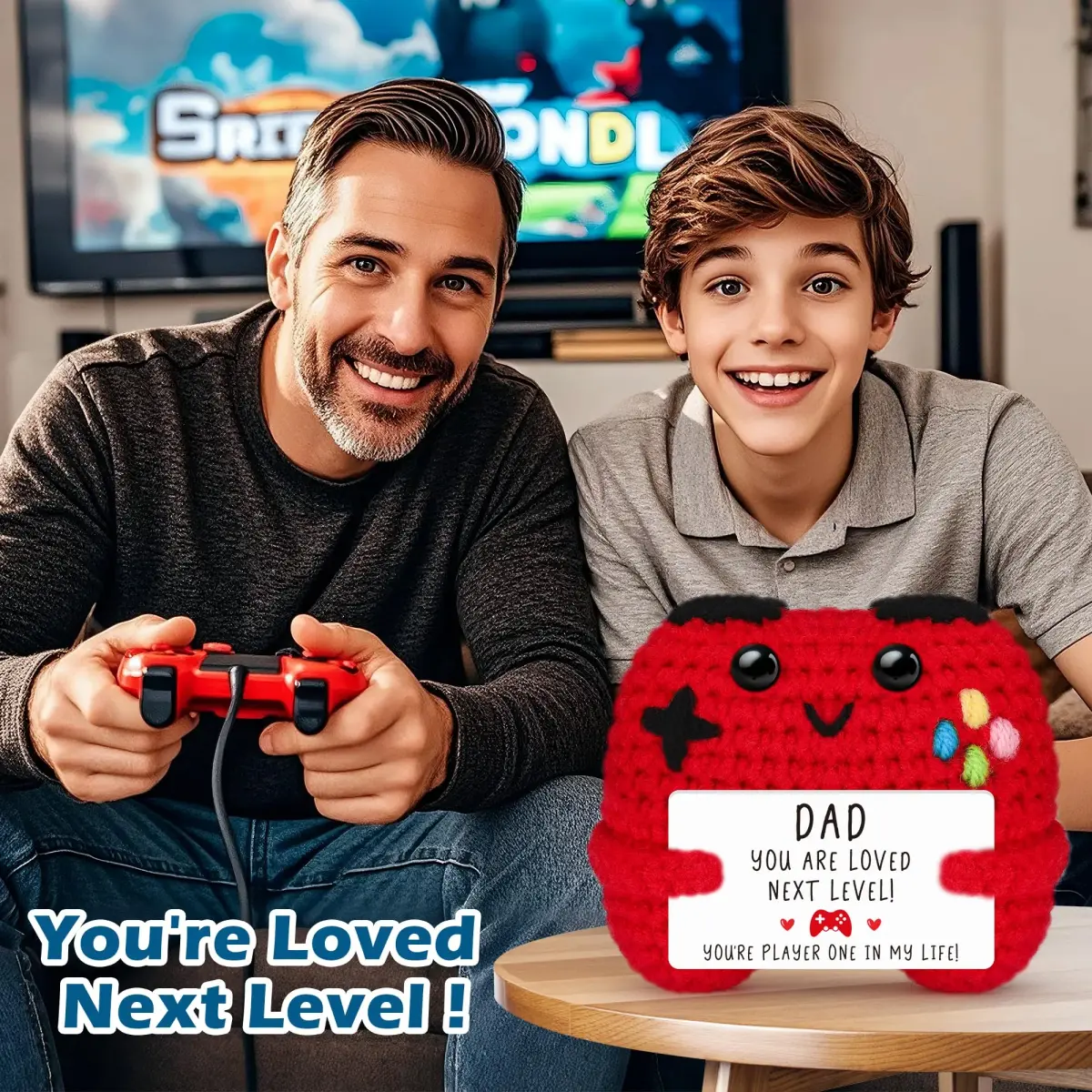 Busy Gaming Life Crochet Game Controller Dad Gifts for Birthday, Best Dad Ever Gifts for Father from Son Daughter, New Dad Gift for Daddy Fathers Day | Mini Handmade Crochet Game Controller - view 7