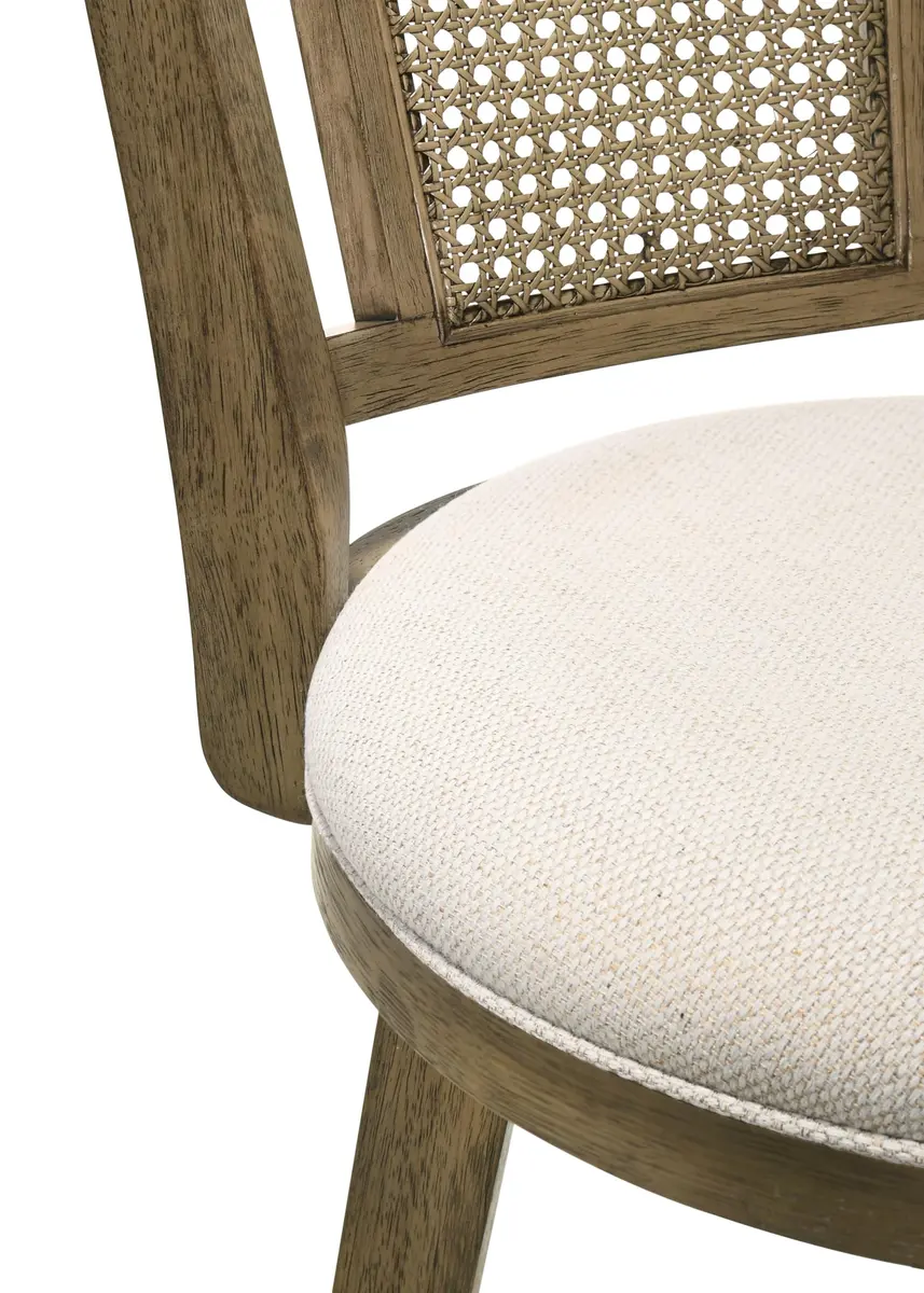 Armen Living Isla 26 in. Putty Brown Counter Height Rubberwood Swivel Barstool with Cream Fabric Seat - view 5