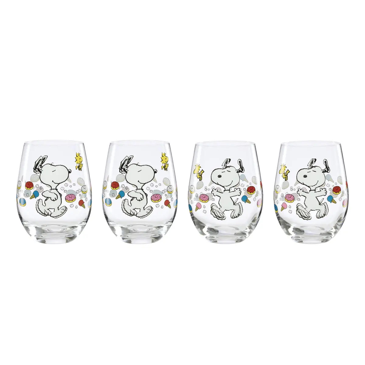 Lenox Chef Snoopy Glass Tumblers 532ml (18oz) Set of 4 | Officially Licensed Peanuts Design - main product image