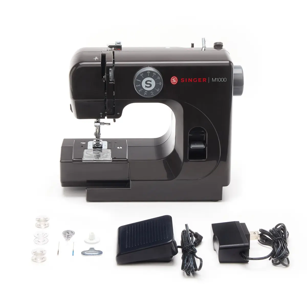 SINGER M1000 Portable Sewing Machine with Accessory Kit | Lightweight, 32 Stitch Applications, Beginner-Friendly (enables easy repairs, travel-ready, USA import) - main product image