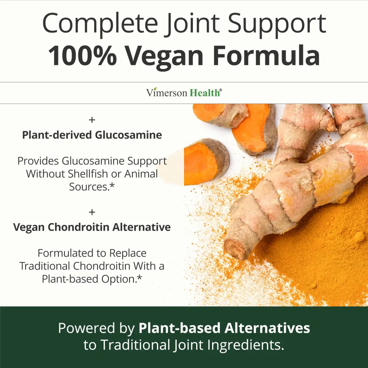 Vimerson Health Vegan Glucosamine Chondroitin MSM Joint Supplement 180 Capsules | Plant-Based Joint Support for Mobility & Comfort - view 5