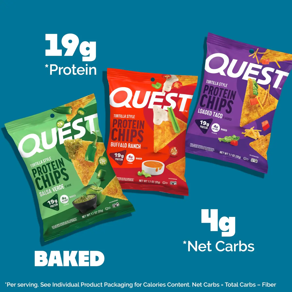 Quest Nutrition Tortilla Style Protein Chips Game Day Variety Pack 12 Count (384g/13.2oz) | High Protein, Low Carb Snack - view 2