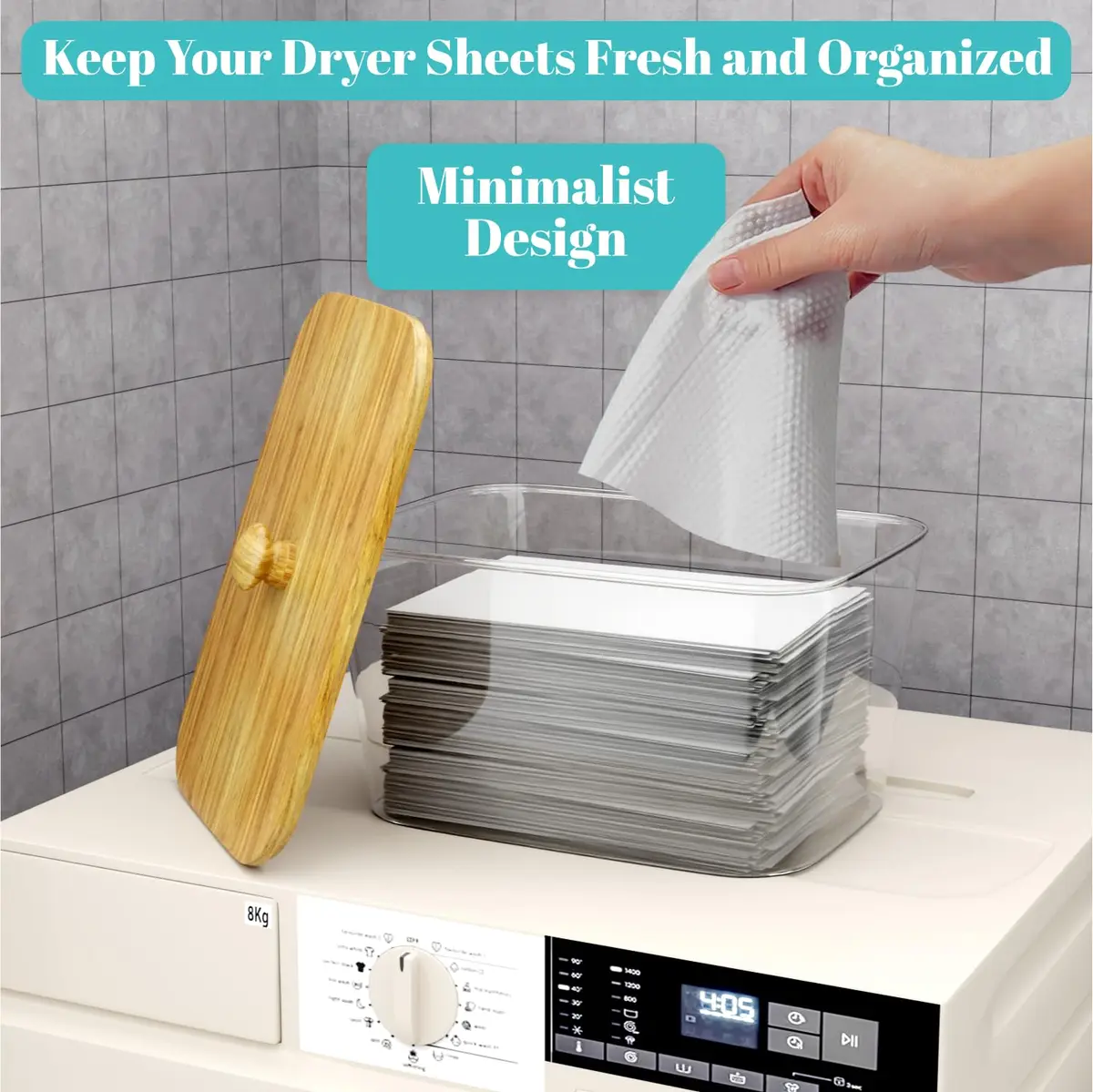 Yafur LLC 2+1 Laundry Pods Container & Dryer Sheet Holder Set | Modern Laundry Organization - view 5
