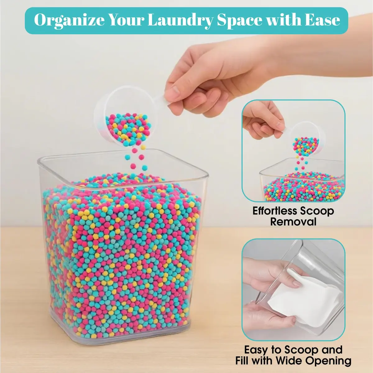 Yafur LLC 2+1 Laundry Pods Container & Dryer Sheet Holder Set | Modern Laundry Organization - view 4