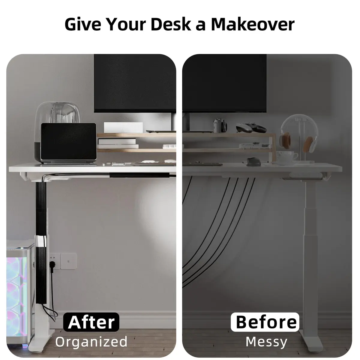 Yecaye 157in Cable Management Cord Organizer, Black | Under Desk, Easy Install Self-Adhesive Cord Hider - view 6