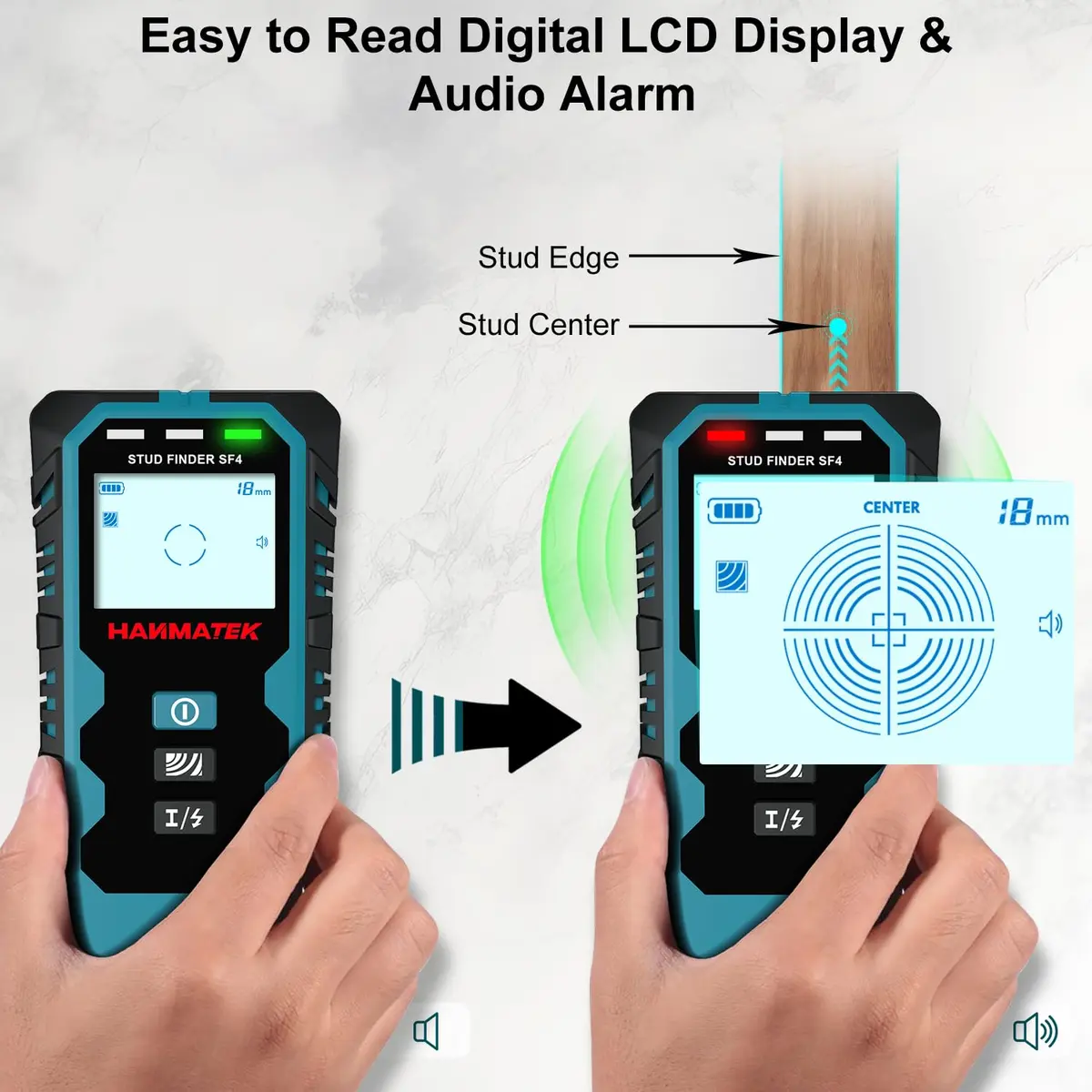 HANMATEK SF4 Stud Finder Wall Scanner | 5-in-1 Multifunction Detector with HD LCD Display - view 6