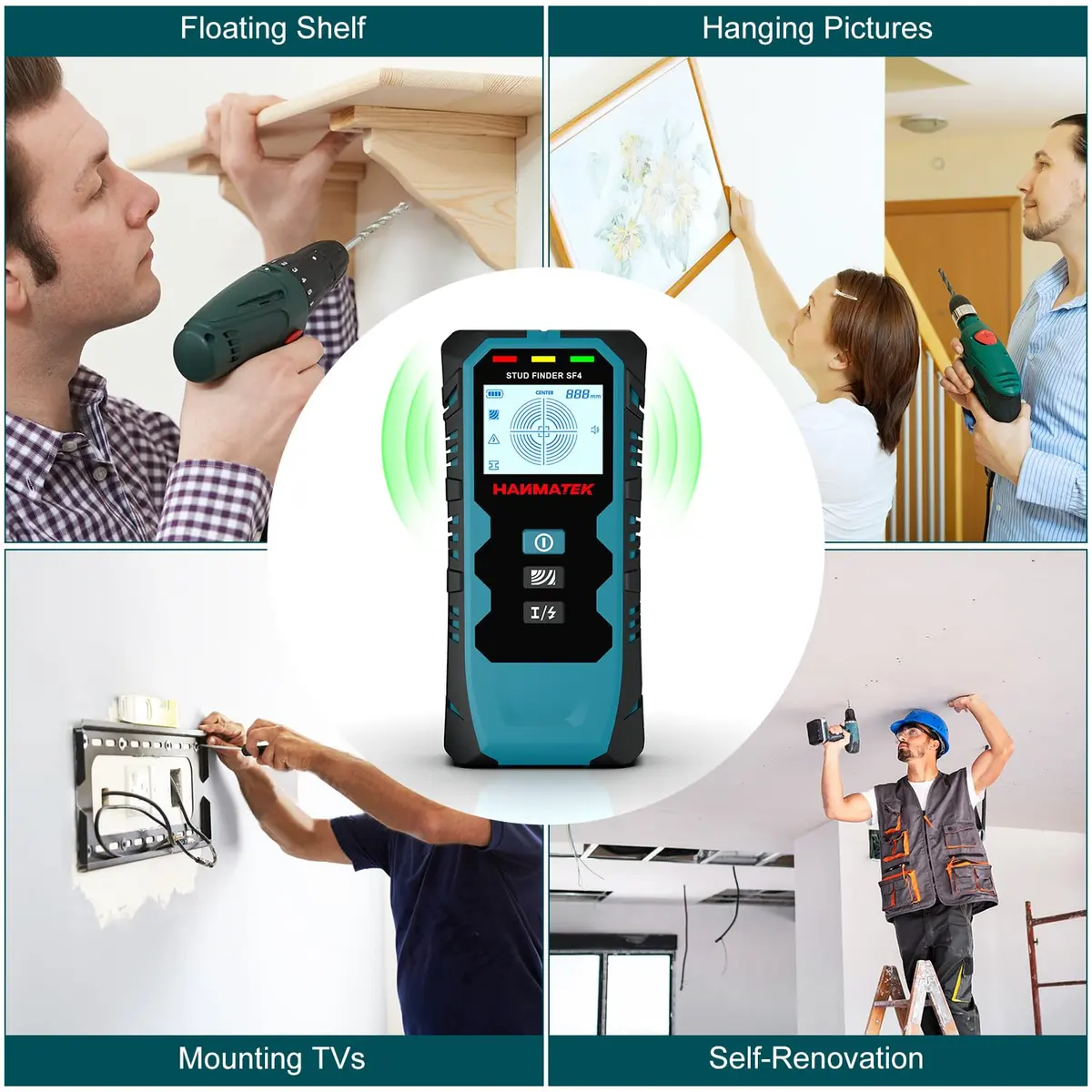 HANMATEK SF4 Stud Finder Wall Scanner | 5-in-1 Multifunction Detector with HD LCD Display - view 7