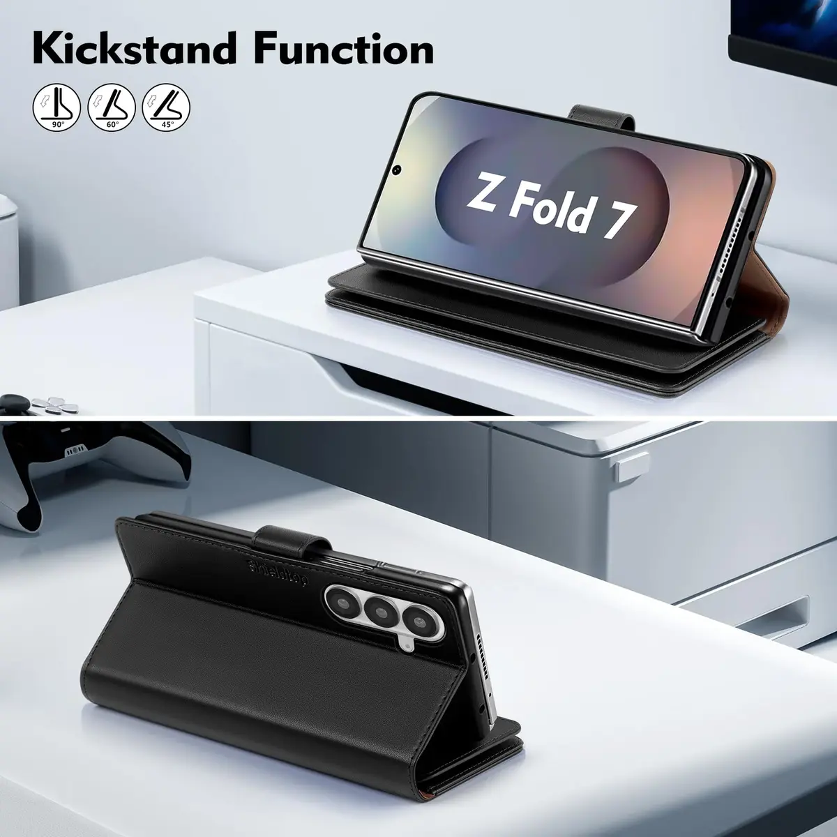 Shieldtop Black Wallet Case for Samsung Galaxy Z Fold 7 with Card Holder & RFID Blocking | 17.0cm (6.7in) Flip Folio - view 6